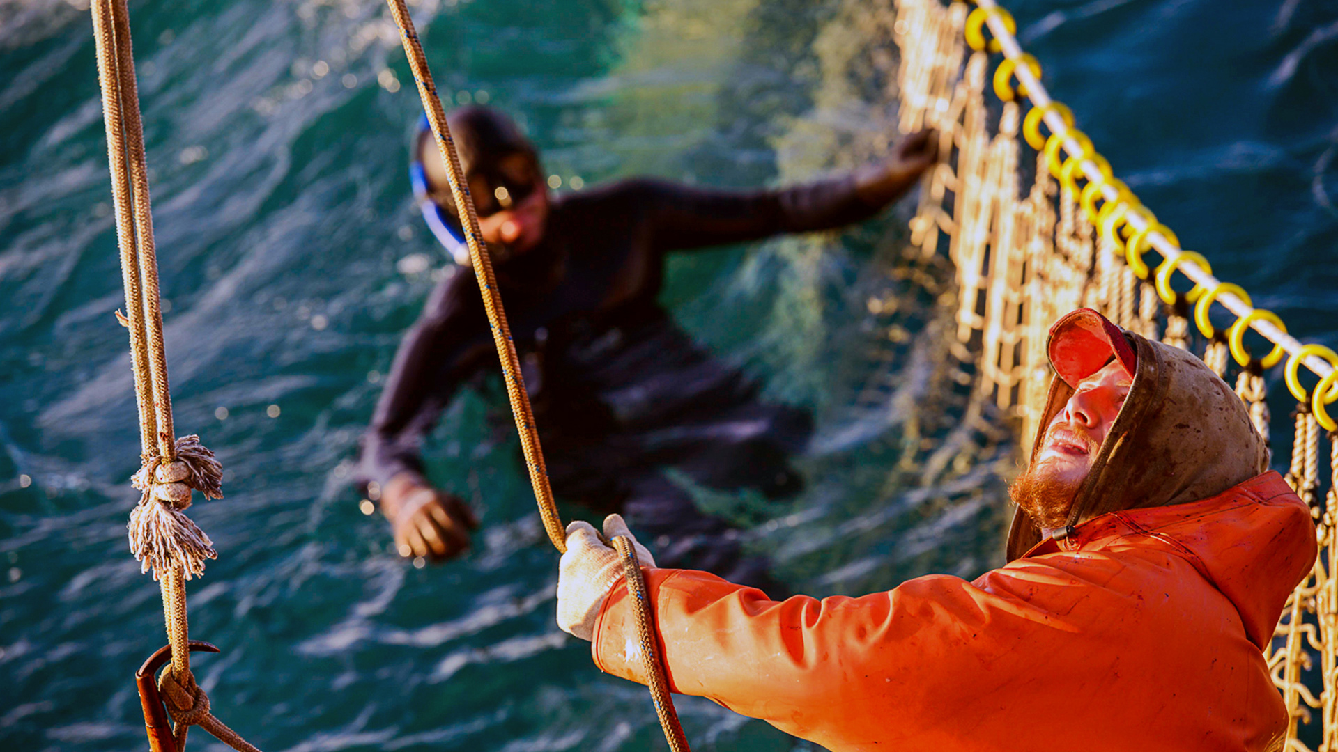 Fishermen at work - ocean fishing